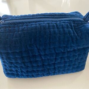 Pottery barn Channel Quilted Velvet Cosmetic Bag